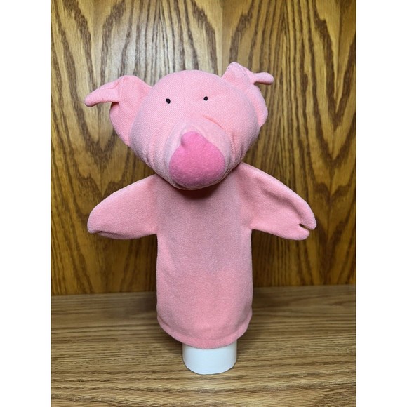 VINTAGE 1995 MERRY MAKERS SOFT PLUSH PINK PIG HAND PUPPET, PRETEND PLAY - Picture 1 of 5